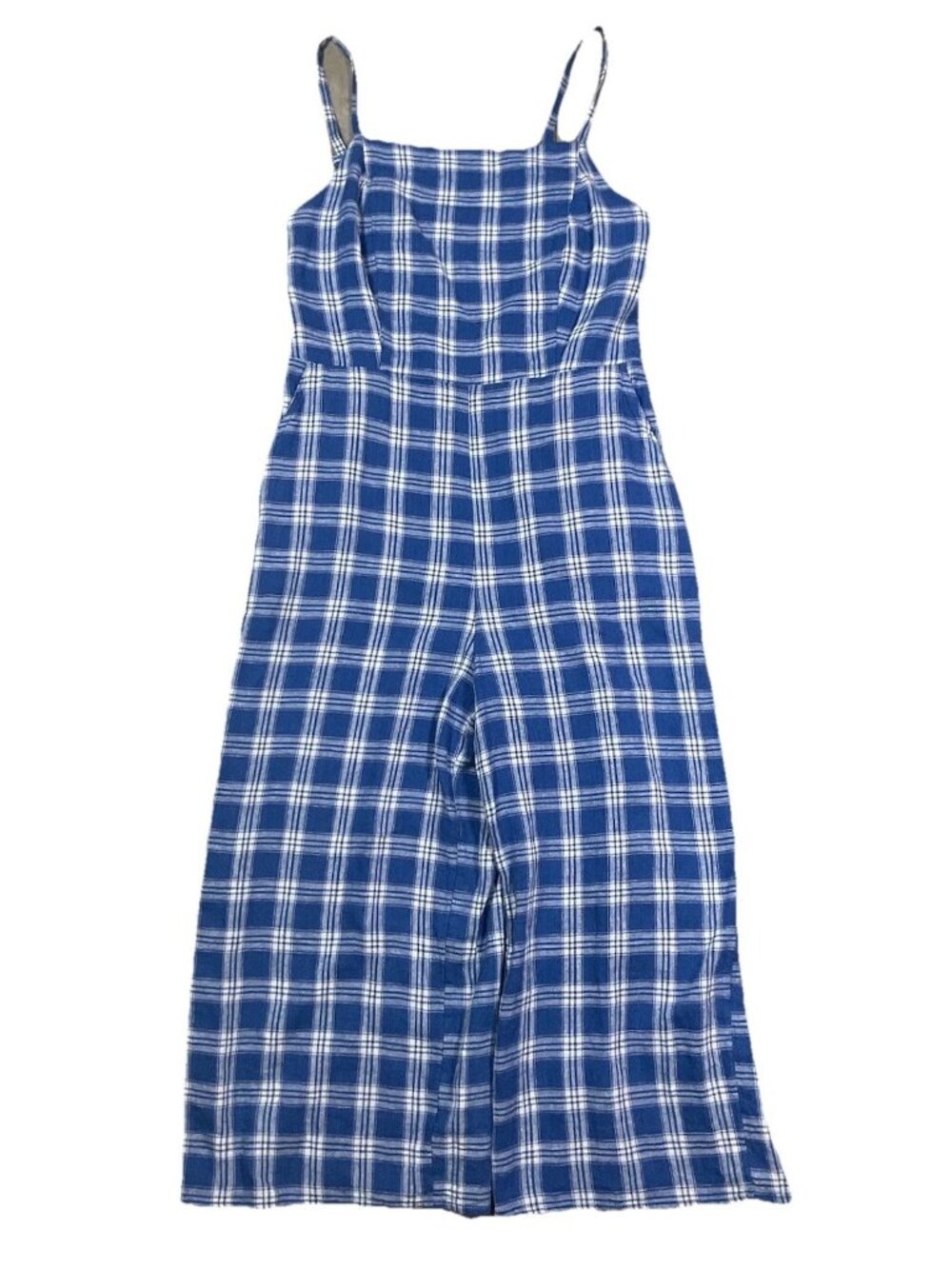 Old Navy Women’s Plaid Blue Romper Medium Flannel Sailor